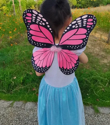 Vista 3 de Danballto Disfraz de mariposa de alas de hadas para niñas pequeñas