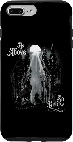 Vista 12 de Funda para iPhone 16 para hombre como arriba tan abajo Wiccan Pagan Tree of Life Crow Cat Case