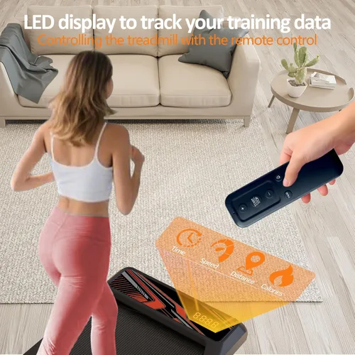 Vista 5 de 2.5HP Walking Mat with Incline pad,Under Desk Treadmill, Walking Running Pad with Remote, 3 in 1 Low Noise Small Mini Portable Treadmill with Led