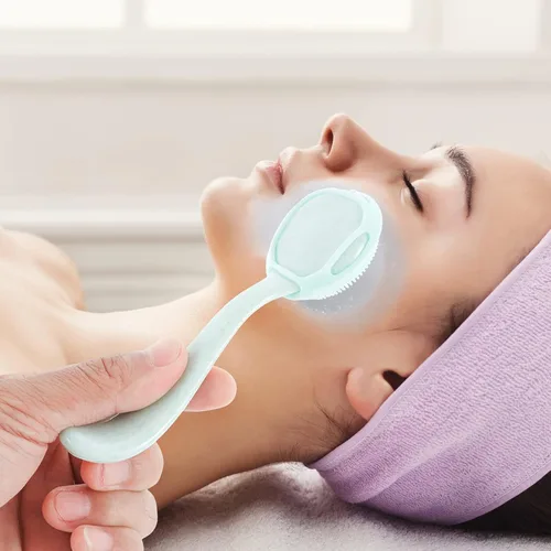 Vista 3 de Cepillo de limpieza facial Cepillo de limpieza profunda de silicona Cepillo facial Cepillo facial Herramienta de limpieza facial Masajeador facial