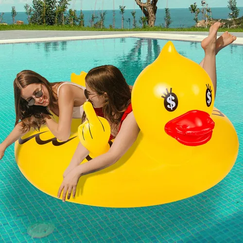 Vista 8 de Float Joy Divertidos flotadores inflables para piscina de pato para adultos, flotadores de pato de goma mejorados para piscina, lago, flotadores