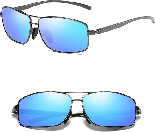Vista 2 de MOFLYOM Polarized Sunglasses for Men Driving Fishing Mens Sunglasses Rectangular Metal Frame