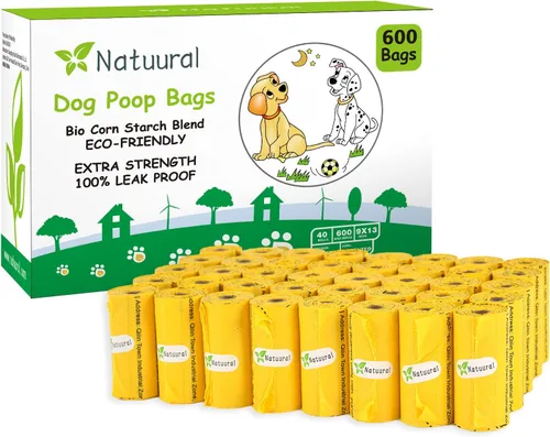 Vista 13 de Bolsas para excrementos de perro, 150 unidades con soporte (10 rollos), bolsas biodegradables, ecológicas y fáciles de abrir, bolsas gruesas