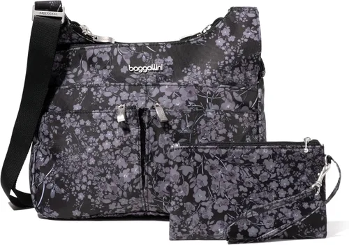 Vista 27 de Baggallini Crossbody Travel Bag 11x8.5 Lightweight Water-resistant Nylon Handbag Manzana
