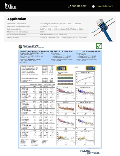 Vista 41 de TRUE CABLE Conector Keystone Cat5e, sin blindaje (UTP), perforado de 90 grados, PoE++ (4PPoE) 100W, certificación UL, verificado ETL, certificado