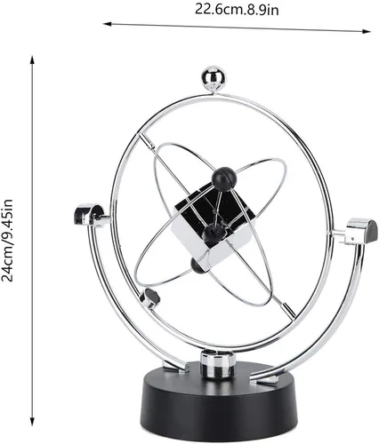 Vista 3 de Bolas de equilibrio de Newton, oscilación magnética cinética orbital decoración de escritorio Newton Pendulum