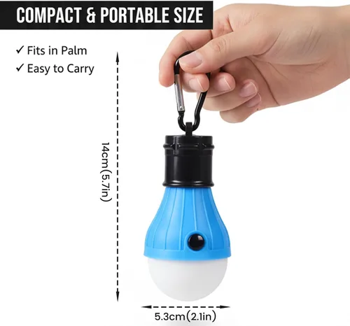 Vista 6 de Juego de 4 faroles LED para campamento, luces portátiles para tienda de campaña con ganchos de clip y 3 modos (alto/bajo/estroboscópico), lámpara