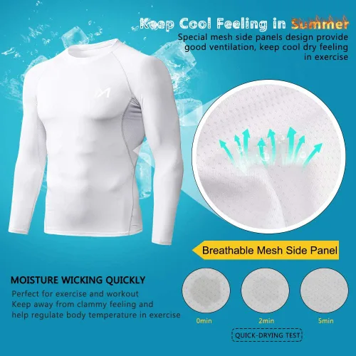 Vista 2 de MEETYOO Camisa de compresión de manga larga para hombre