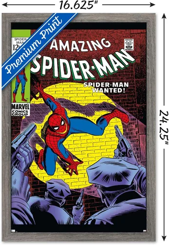 Vista 3 de Marvel Comics Amazing Spider-Man #70 - Póster de pared, 22.4 pulgadas de largo x 14.7 pulgadas de ancho, versión enmarcada de madera de granero