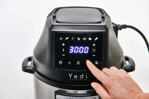 Vista 3 de Yedi Capital - Tapa y deshidratador para freidora de aire, 7 ajustes preestablecidos, función de bricolaje y función de inicio diferido