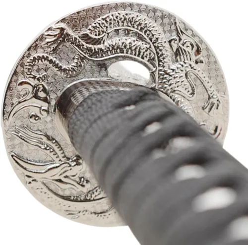 Vista 4 de MASTER USA - Espada Katana tallada a mano con código Samurai Bushido en vaina, acero 1045, 41.5 pulgadas en total, incluye soporte de exhibición