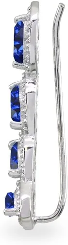 Vista 2 de Aretes de plata de ley auténticos, simulados o creados con piedras preciosas y topacio blanco marquesa