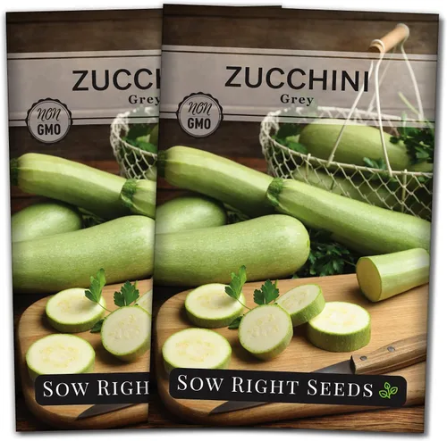 Vista 7 de Sow Right Seeds - Semilla de calabacín gris para plantar - Paquete de reliquia sin OMG con instrucciones para plantar un huerto casero - Calabacín
