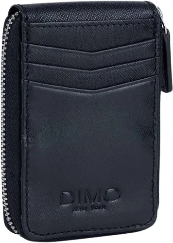 Vista 12 de Cartera RFID con bolsillo con cremallera para hombre, Negro -, Cremallera interior de fibra de carbono Id