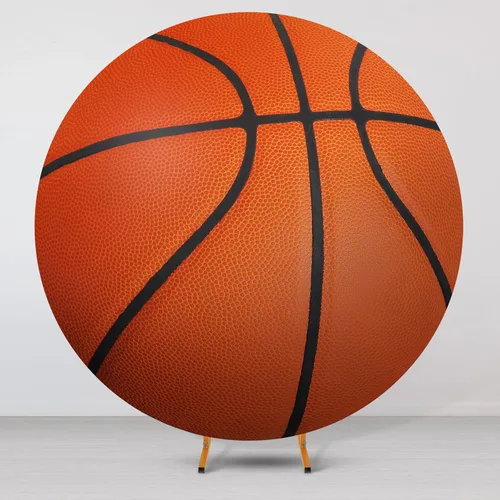Vista 11 de VitalCozy Cubierta de fondo redonda de elastano de 6.5 pies, diseño de arco de temática deportiva, para fiestas, fotografía, decoración