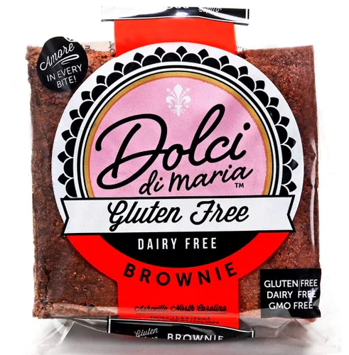 Vista 2 de Dolci di Maria Brownies de chocolate Snack sin gluten y lácteos 1 paquete de 6 brownies, 3.0 onzas cada uno