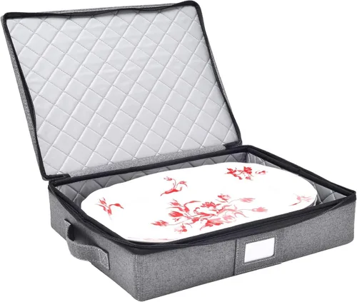 Vista 20 de storageLAB Contenedores de almacenamiento para copas de vino, organizador de carcasa dura para juegos de copas y cristalería, caja de almacenamiento