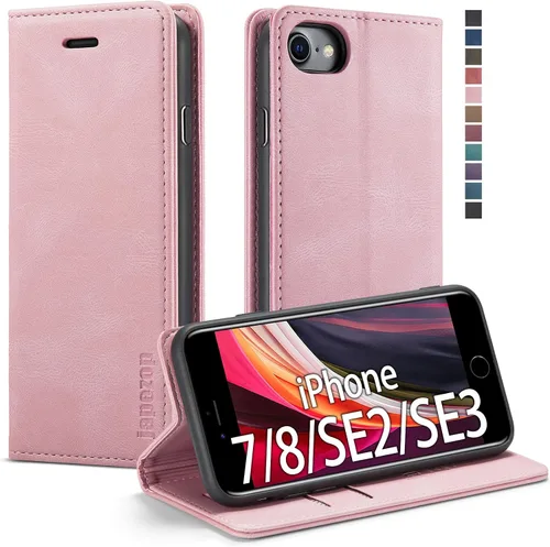 Vista 26 de japezop Funda tipo cartera compatible con iPhone Xs/iPhone X con tarjetero y bloqueo RFID, funda de cuero suave con soporte magnético y funda Negro