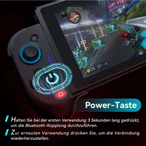Vista 2 de ShanWan Switch Controllers, One-Piece Joypad Replacement SwitchSwitch OLED Suitable for Handheld Mode, Adjustable Turbo and Dual Vibration