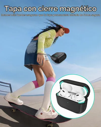 Vista 4 de ESR Funda para AirPods Pro 2, Compatible con Funda de Airpods Pro de 2ª / 1ª Generación (2023/2022/2019), Compatible con MagSafe, Cubierta de Negro