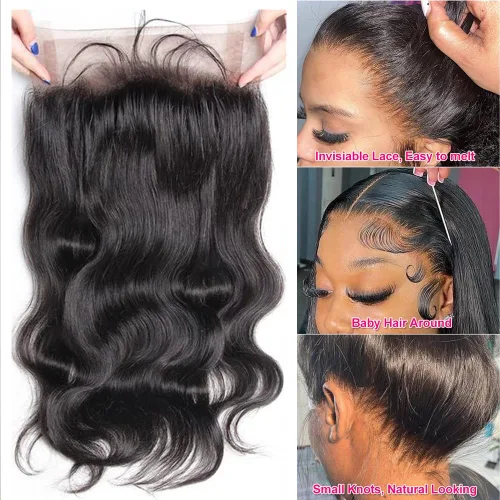 Vista 2 de Pelucas de cabello humano con encaje frontal 360, prearrancadas, pelucas de encaje frontal completo para mujeres negras, peluca de cabello humano
