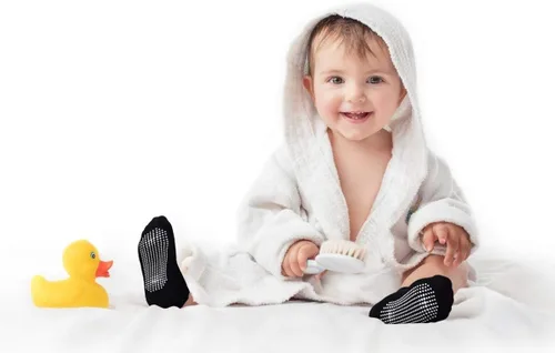 Vista 7 de Calcetines de tobillo antideslizantes para niños, calcetines de corte bajo para niños y niñas (de 0 a 7 años), 12 pares de calcetines antideslizantes