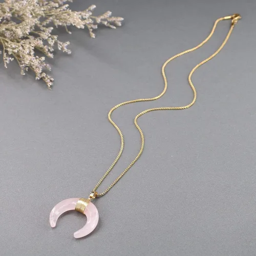Vista 5 de COAI Collar de luna de cristal curativo para mujer Piedra Ágata