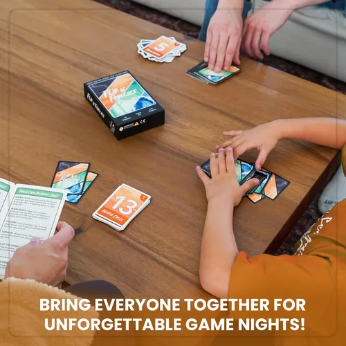 Vista 2 de Flip N' Forecast - El juego de cartas familiares de predicción definitiva para niños y adultos - Divertidos juegos familiares para niños y adultos