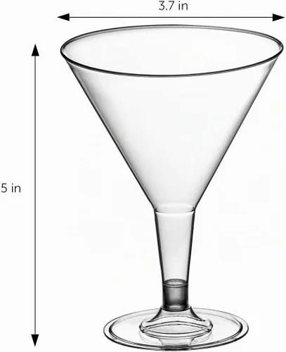 Vista 3 de DecorRack 24 vasos de Martini de plástico, 7 onzas, vasos en forma de V sin BPA copa de martini
