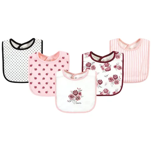 Vista 10 de Hudson Baby Baberos unisex de algodón para bebé, nube rosa, talla única (paquete de 2)