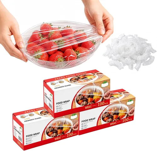 Vista 7 de 100 fundas elásticas desechables para tazones, envolturas elásticas para 100 pzas