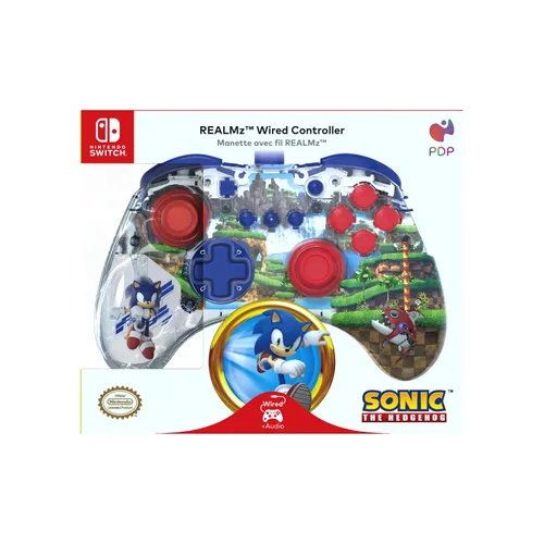 Vista 7 de PDP REALMz Nintendo Switch Pro Controller, Customizable LED Lighting, 3.5mm Headphone Jack, Officially Licensed by Nintendo and SEGA Sonic