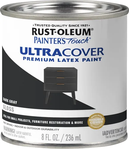 Vista 23 de Rust-Oleum 1976502 Painter's Touch - Pintura de látex, cuarto de galón, negro plano, 32 onzas líquidas, (paquete de 1)