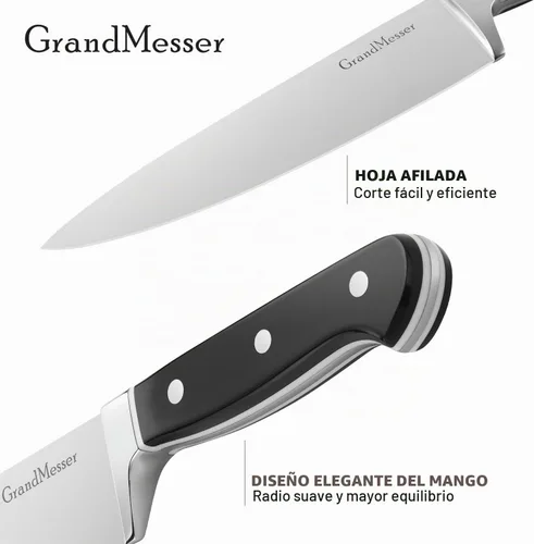 Vista 4 de Cuchillo de chef (8 pulgadas, acero japonés, AUS-8)