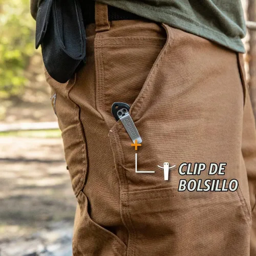 Vista 5 de Gerber Gear Affinity - Cuchillo de bolsillo plegable con borde liso D2, hoja de 3.6 pulgadas, cobre