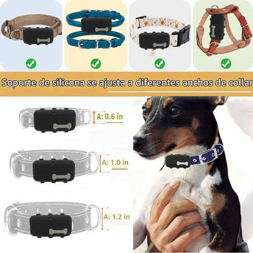 Vista 7 de Soporte de silicona compatible con rastreador de perros Tractive XL GPS Negro