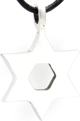 Vista 2 de Trilogy Jewelry - Colgante de estrella de David judío hebreo Hanukkah en collar de piel