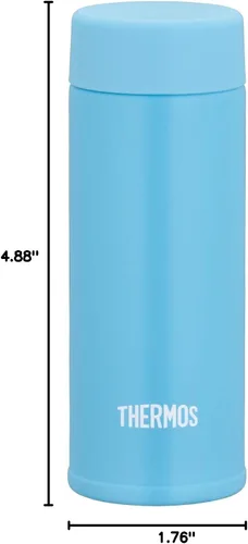 Vista 9 de Thermos Botella de agua, vaso de bolsillo aislado al vacío, 4.2 fl oz (4.1 fl oz), azul claro JOJ-120 LB (modelo de pequeña capacidad)