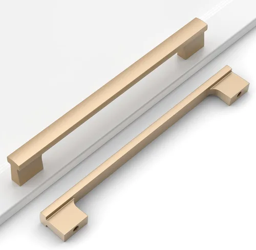 Vista 32 de Paquete de 12 manijas de níquel satinado cepillado de 5 pulgadas (5.039 in) para gabinetes de cocina, tiradores de cajones de cocina, accesorios