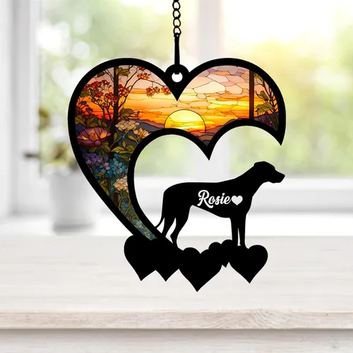 Vista 42 de NAZENTI Atrapasoles personalizado de sabueso afgano, adorno conmemorativo personalizado para la pérdida de mascotas, regalo de condolencia