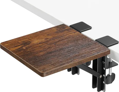 Vista 9 de ETHU Bandeja Extensible para Escritorio, 23.9 cm x 23.1 cm Ergonómico Reposabrazos para Computadora para Escritorio, Gaveta para Teclado Plegable