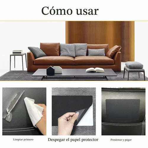Vista 3 de PXBBZDQ Parche de reparación de cuero autoadhesivo de 15.7 x 59 pulgadas, calcomanías de cuero para asientos de automóvil, tela de piel sintética