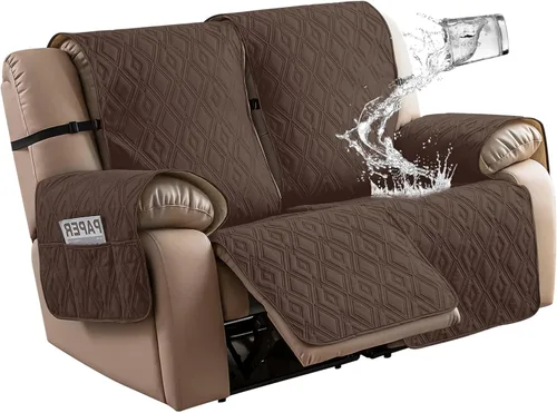 Vista 16 de Genina - Funda impermeable para sillón reclinable de dos plazas, funda antideslizante para sofá, funda para sofá reclinable de 2 plazas, funda