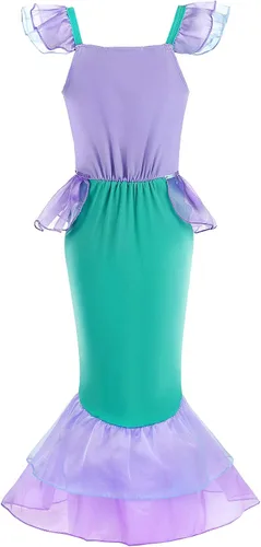 Vista 3 de Uhdear Disfraz de sirena de princesa para niñas con accesorios