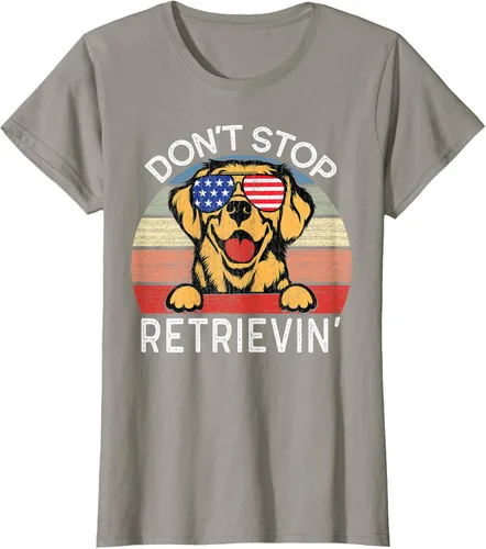 Vista 39 de Don't Stop Retrievin' Golden Retriever Dog Camiseta, Negro