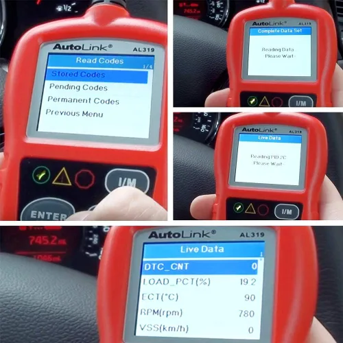 Vista 7 de Autel Autolink AL319 - Lector de código, OBD2, escáner, para automóvil, fallo del motor, herramienta de diagnóstico, CAN, para todos los coches