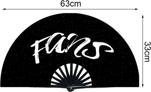 Vista 2 de Qchengsan Fans Rave - Ventilador de mano para conciertos grandes, ventilador renacentista plegable de mano, ventilador de festival, ventilador