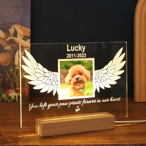 Vista 5 de Placa conmemorativa personalizada para fotos para mascotas, placa conmemorativa personalizada para mascotas, regalo de duelo de mascotas, regalo