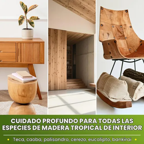 Vista 4 de Nordicare Aceite de teca (1 litro) – Aceite de madera para toda la zona interior – Revive el color original de la madera – Aceite de teca premium