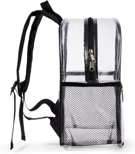 Vista 4 de Mochila transparente de 12 x 12 x 6 pulgadas, Negro